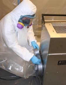 mold remediation setup - scrubber