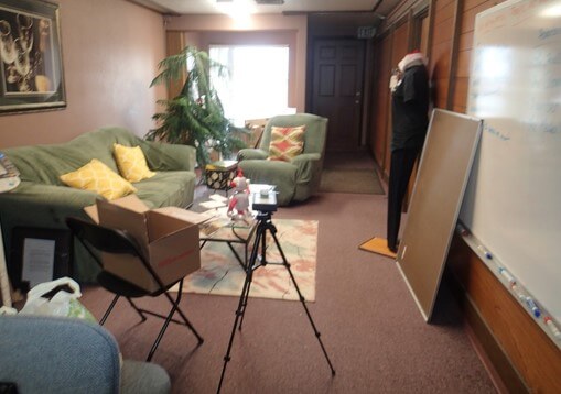 Air sample collected in lounge area