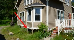 Previously Damaged Downspout