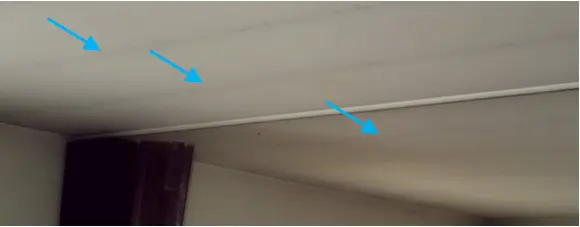 Ghosting on ceiling in bedroom.