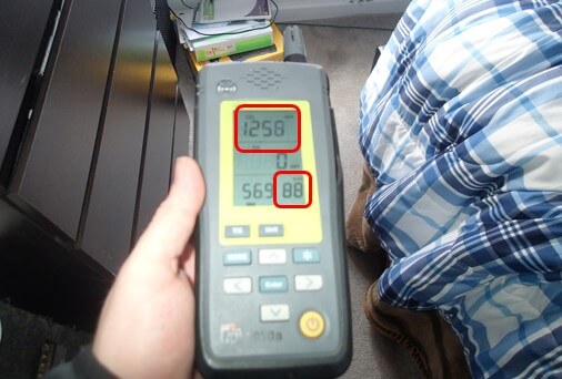 Poor ventilation in unit is causing humidity and CO2 levels to become elevated.