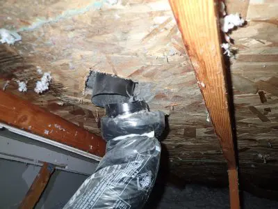 Partially connected attic duct - mold 1