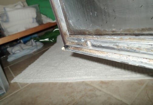 High humidity in master shower is allowing mold growth on shower surfaces