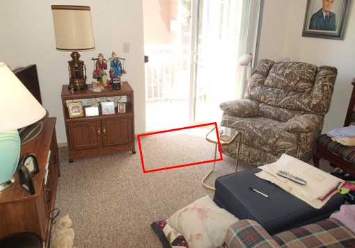Area of concern where water is intruding inside
