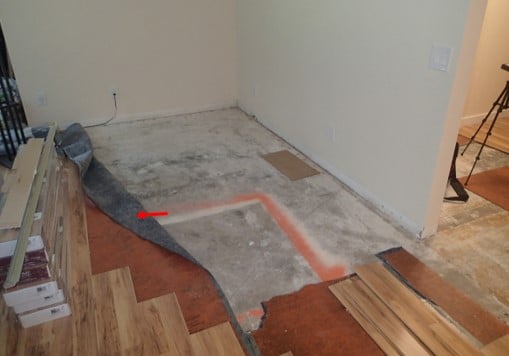 Vapor emissions from slab is causing mold in padding