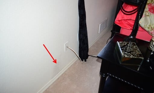 Light Mold Growth Beside Cable Outlet
