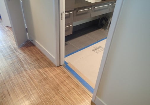 Damaged wood flooring.