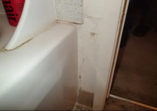 Water damage at tub surround