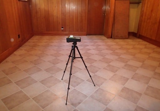 Air sample collected in basement family room