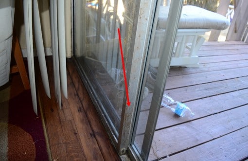 Light Mold Staining Noted on Sliding Glass Door Frames