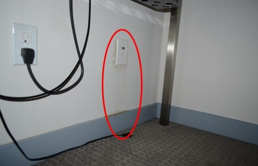 Water Staining Noted Around Electrical Outlet