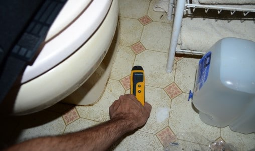 Elevated Moisture Around Master Bathroom Toilet – Failed Wax Ring Appears to Be The Source of the Odor