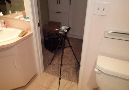 Air sample collected in basement bathroom