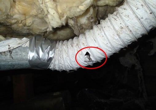 Hole in Older Portion of Ducting