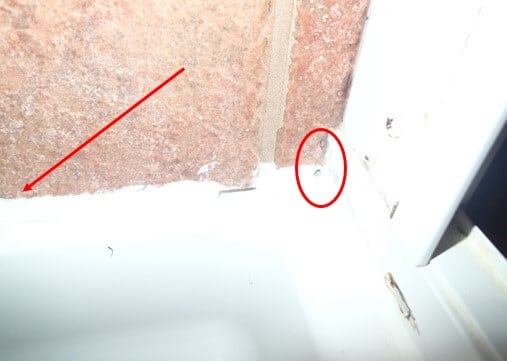Minor caulking failure.