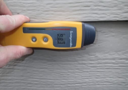 Elevated moisture in the siding.