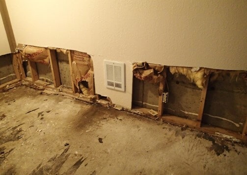 Partial removal of the damaged materials.