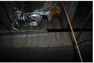 Source of moisture above spa room.