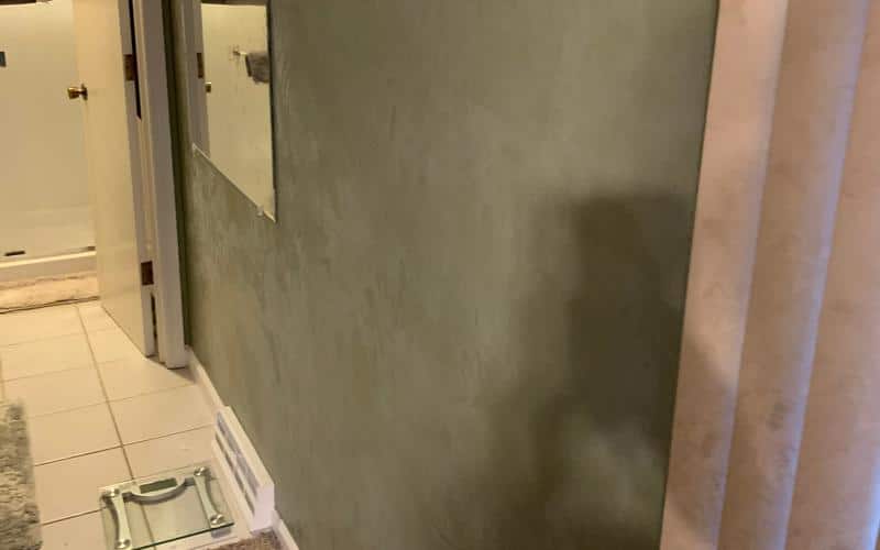 Hallway with white mold.