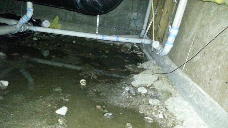 Water in crawl space. 