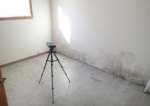Air sample collected in back storage room