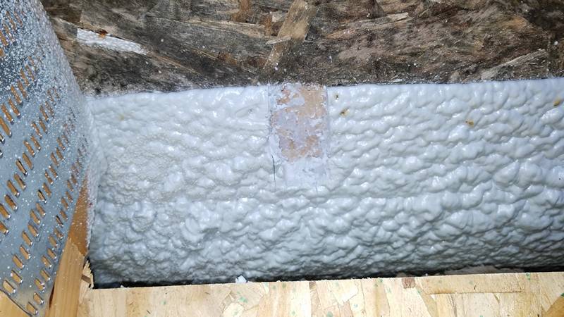 Spray foam on underside of roof sheathing to prevent mold